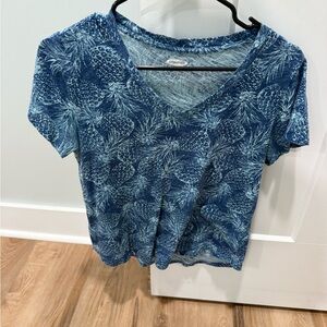 Old Navy Blue Pineapple Print Tee